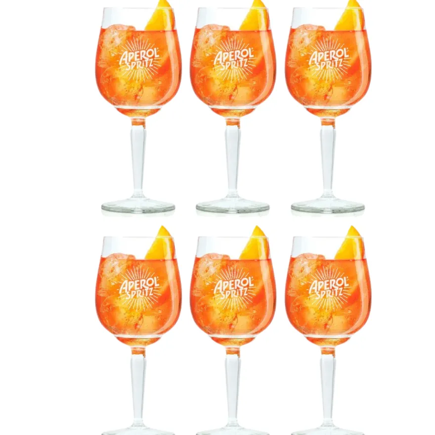 Aperol Spritz Glazen - 450 ml - Officieel Glas - 6 stuks