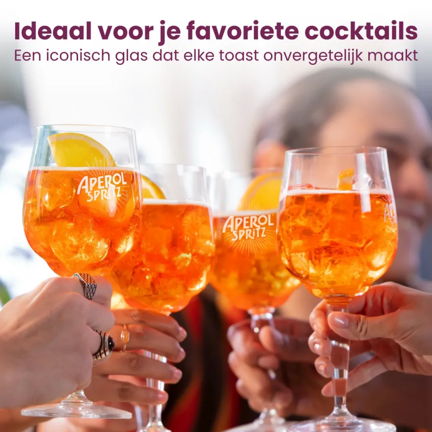 Aperol Spritz Glazen - 450 ml - Officieel Glas - 6 stuks