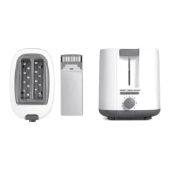 Argon Broodrooster Mat Wit - 2 Sleuven - 750 W