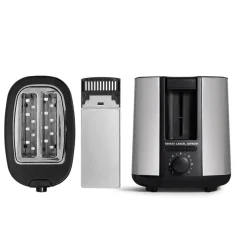 Argon Broodrooster RVS / Mat Zwart - 2 Sleuven - 750 W