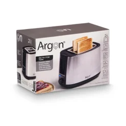 Argon Broodrooster RVS / Mat Zwart - 2 Sleuven - 750 W