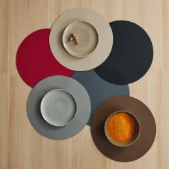 ASA Selection Placemat - Leather Optic Fine - Zwart - Afwasbaar - ø 38 cm