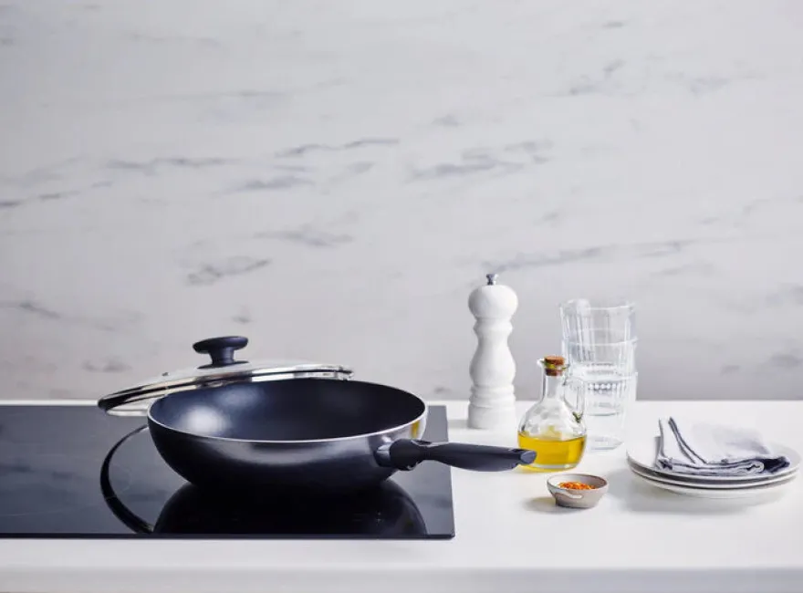 Beka Wokpan met glazen deksel Pro Induc ø 28 cm - keramische anti-aanbaklaag
