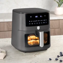 Berlinger Haus Airfryer XXXL Mat Antraciet - met Kijkvenster - 8 Liter - 1650W
