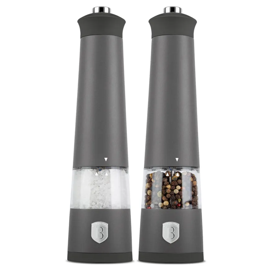 Berlinger Haus Elektrische Peper- en Zoutmolen Set Mat Antraciet - Keramische Molen - 2-Delig