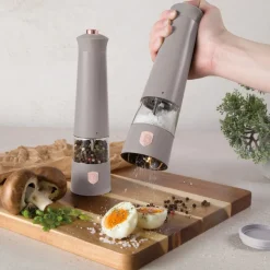 Berlinger Haus Elektrische Peper- en Zoutmolen Set Taupe - Keramische Molen - 2-Delig