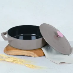 Berlinger Haus Hapjespan / Sauteerpan Taupe - Gietijzer - ø 26 cm - geschikt voor alle warmtebronnen - geëmailleerde anti-aanbaklaag