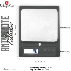 Berlinger Haus Keukenweegschaal Digitaal Antraciet - Maximaal 6 kg