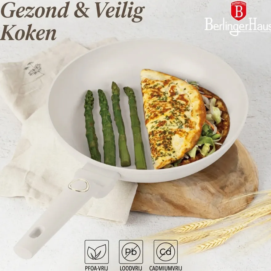 Berlinger Haus Koekenpan Mat Crème ø 20 cm - geschikt voor alle warmtebronnen - standaard anti-aanbaklaag