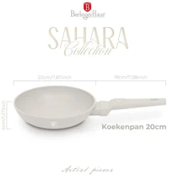 Berlinger Haus Koekenpan Mat Crème ø 20 cm - geschikt voor alle warmtebronnen - standaard anti-aanbaklaag