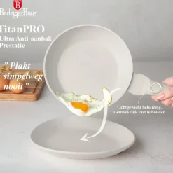 Berlinger Haus Koekenpan Mat Crème ø 20 cm - geschikt voor alle warmtebronnen - standaard anti-aanbaklaag