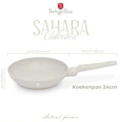 Berlinger Haus Koekenpan Mat Crème ø 24 cm - geschikt voor alle warmtebronnen - standaard anti-aanbaklaag