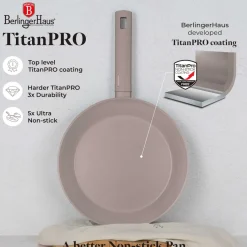 Berlinger Haus Koekenpan Taupe ø 28 cm - geschikt voor alle warmtebronnen - standaard anti-aanbaklaag