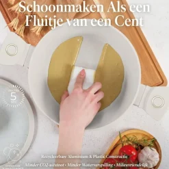 Berlinger Haus Pannenset Mat Crème 11-Delig - Kookpan ø 20, 24, 28 cm, Koekenpan ø 24, 28 cm & Steelpan ø 16 cm - Geschikt voor alle warmtebronnen