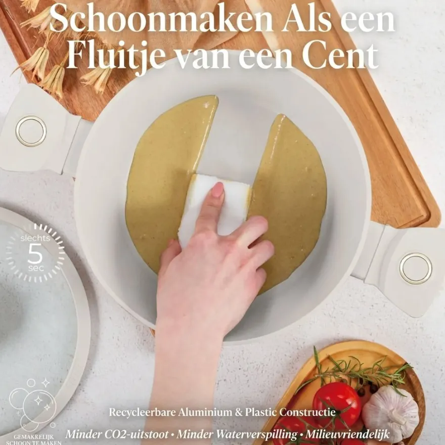 Berlinger Haus Pannenset Mat Crème 11-Delig - Kookpan ø 20, 24, 28 cm, Koekenpan ø 24, 28 cm & Steelpan ø 16 cm - Geschikt voor alle warmtebronnen