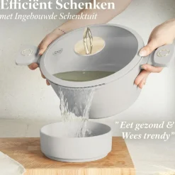 Berlinger Haus Pannenset Mat Crème 11-Delig - Kookpan ø 20, 24, 28 cm, Koekenpan ø 24, 28 cm & Steelpan ø 16 cm - Geschikt voor alle warmtebronnen