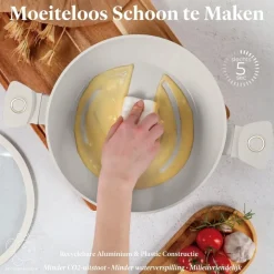 Berlinger Haus Pannenset Mat Crème 7-Delig - Kookpan ø 20, 24, 28 cm & Koekenpan ø 20, 24 cm - geschikt voor alle warmtebronnen