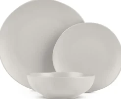 Berlinger Haus Serviesset Mat Crème Rond - 18-Delig / 6 Personen - 6 dinerborden, 6 ontbijtborden en 6 diepe borden