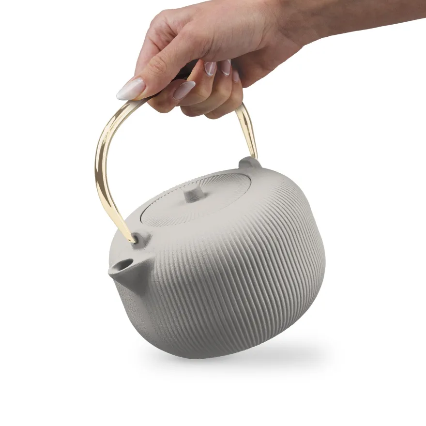 Berlinger Haus Theepot met RVS Filter - Gietijzer Mat Crème - 1 Liter