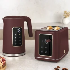 Berlinger Haus Waterkoker Digitaal Mat Bordeaux - Temperatuurinstelling - 1.7 Liter - 2200W