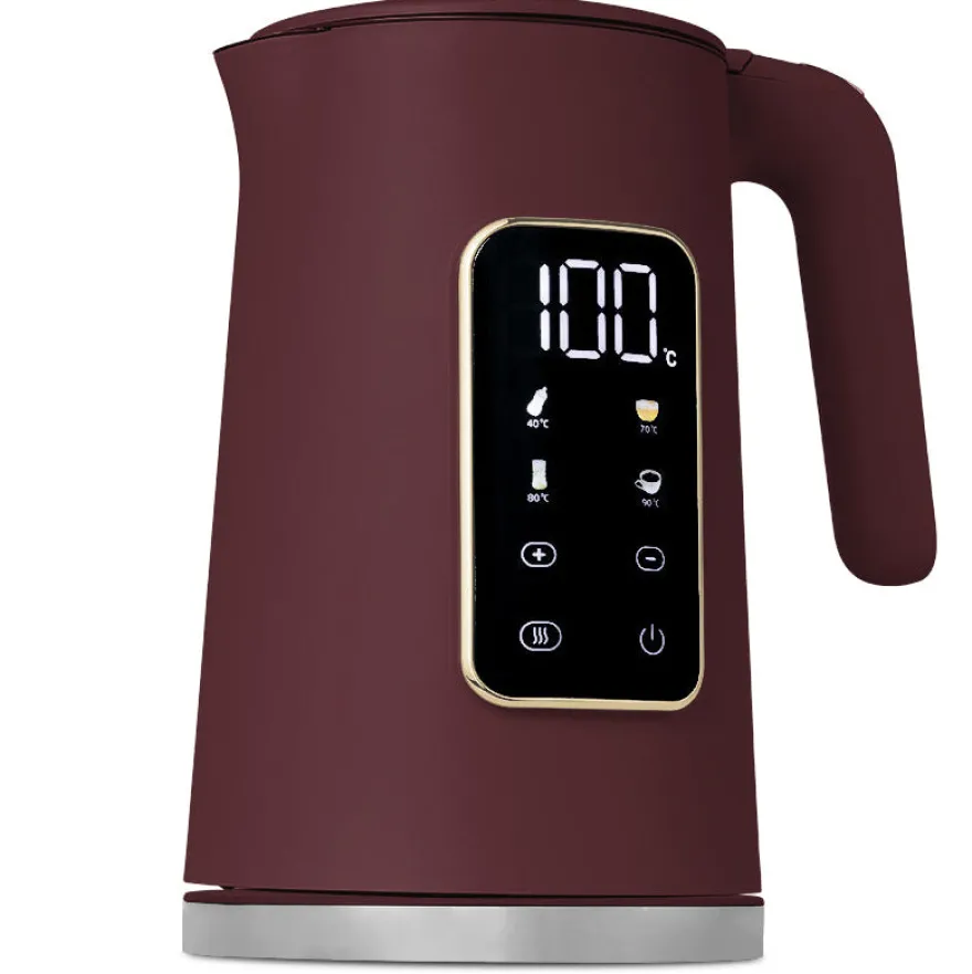 Berlinger Haus Waterkoker Digitaal Mat Bordeaux - Temperatuurinstelling - 1.7 Liter - 2200W