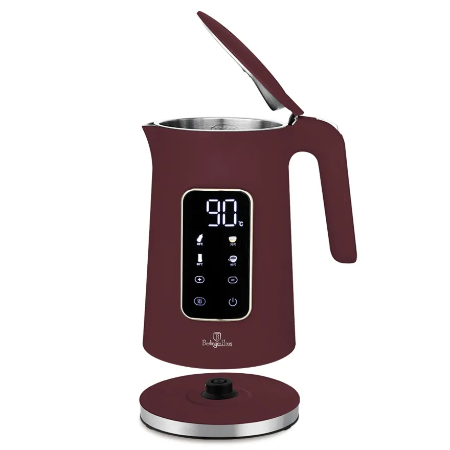 Berlinger Haus Waterkoker Digitaal Mat Bordeaux - Temperatuurinstelling - 1.7 Liter - 2200W