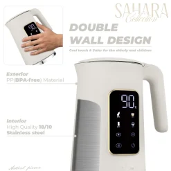 Berlinger Haus Waterkoker Digitaal Mat Crème - Temperatuurinstelling - 1.7 Liter - 2200W