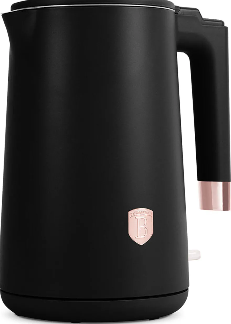 Berlinger Haus Waterkoker Dubbelwandig Zwart Rosègoud - 1.7 Liter - 1800W