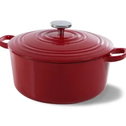 BK Braadpan Bourgogne Chili Red Gietijzer ø 24 cm / 4.2 liter - geëmailleerde anti-aanbaklaag