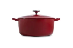 BK Braadpan Bourgogne Chili Red Gietijzer ø 24 cm / 4.2 liter - geëmailleerde anti-aanbaklaag