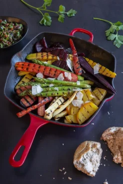 BK Grillpan Bourgogne Chili Red Gietijzer 26 x 26 cm - geëmailleerde anti-aanbaklaag