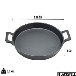 Blackwell Koekenpan met handvaten Cast Iron - Gietijzer - ΓΈ 20 cm - zonder anti-aanbaklaag