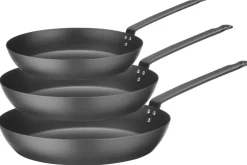 Blackwell Koekenpannenset Carbon Staal 3-delig - ø 20, 24 & 28 cm - geschikt voor alle warmtebronnen - zonder anti-aanbaklaag