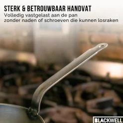 Blackwell Koekenpan Plaatstaal - Lyonnaiserpan - ø 32 cm - geschikt voor alle warmtebronnen - zonder anti-aanbaklaag