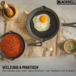 Blackwell Koekenpan Skillet Gietijzer ø 16 cm - geschikt voor alle warmtebronnen - zonder anti-aanbaklaag