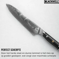 Blackwell Koksmes Japanse stijl - 67 lagen damaststaal - VG10 - 20 cm