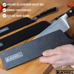 Blackwell Mesbeschermer - Universeel - Zwart - Voor messen met een lemmet tot 26 cm