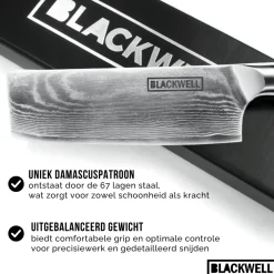 Blackwell Messenset (Santokumes + Groentemes / Nakirimes) - Japanse stijl - 67 lagen damaststaal - VG10 - 2-delig
