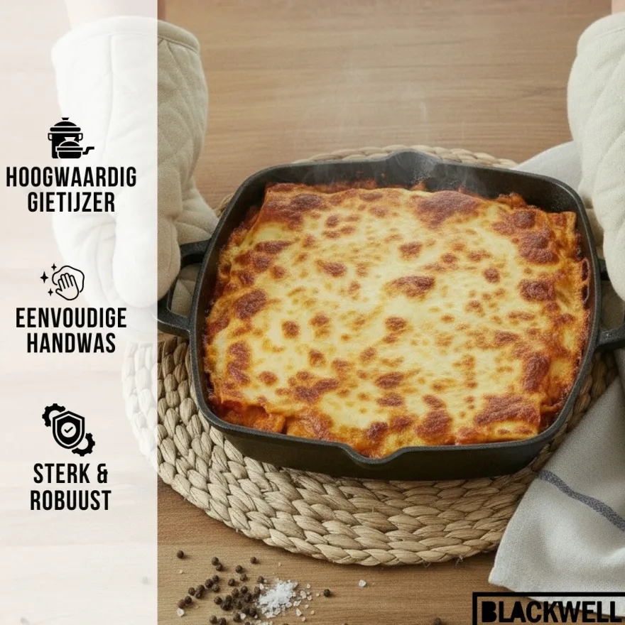 Blackwell Ovenschaal Cast Iron Gietijzer - 25 x 25 cm / 2 Liter - zonder anti-aanbaklaag