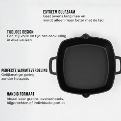 Blackwell Ovenschaal Cast Iron Gietijzer - 25 x 25 cm / 2 Liter - zonder anti-aanbaklaag