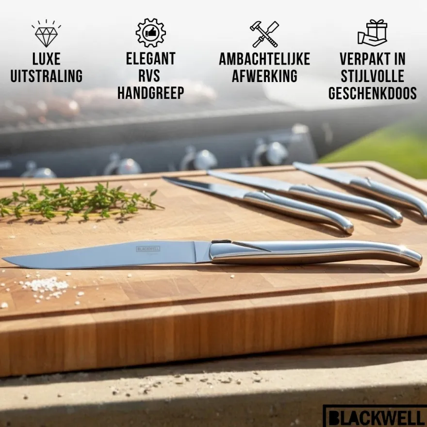 Blackwell Steakmessen Laguiole - RVS - 6 Stuks