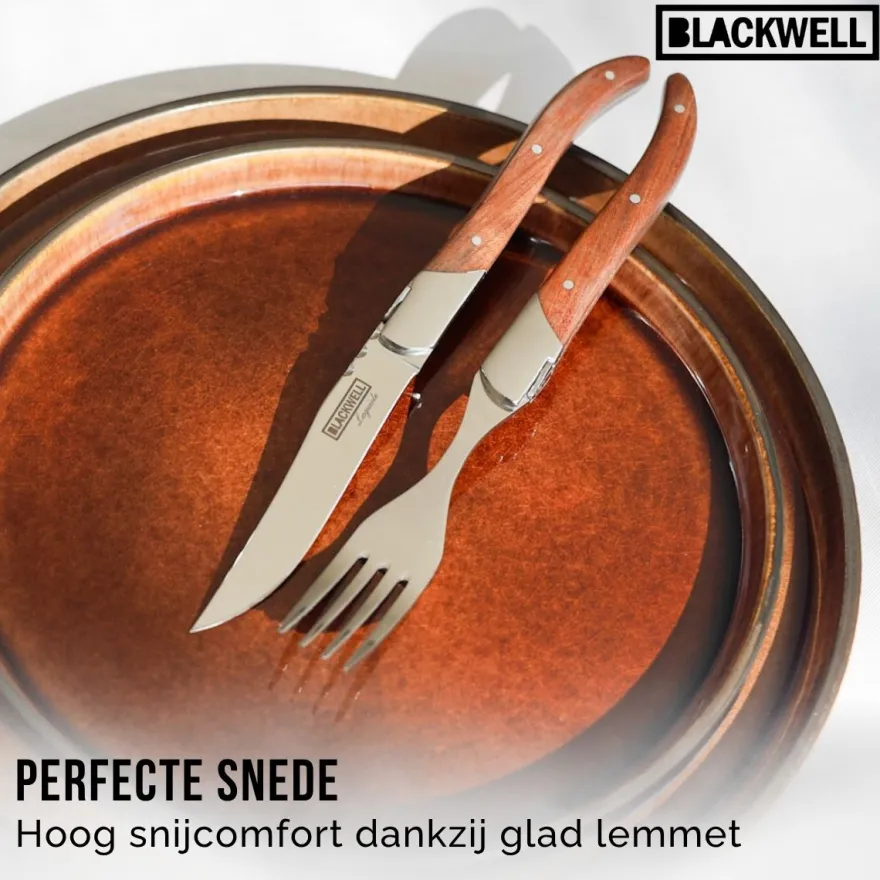 Blackwell Steakmessen Laguiole - Rozenhout - 6 Stuks