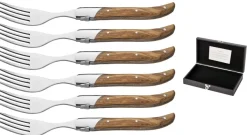 Blackwell Steakvorken Laguiole - Olijfhout - 6 Stuks