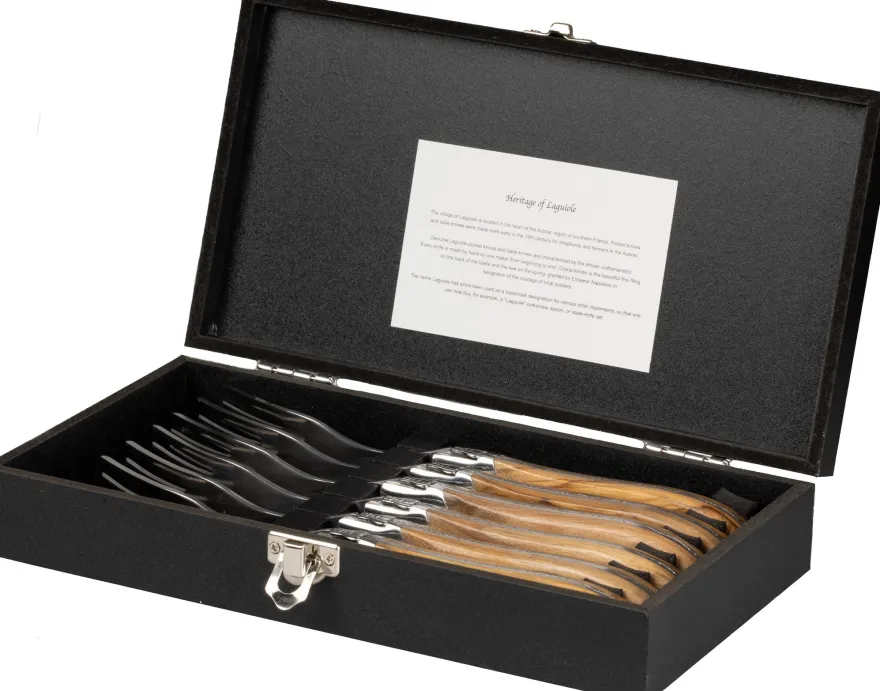 Blackwell Steakvorken Laguiole - Olijfhout - 6 Stuks