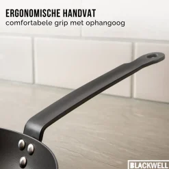 Blackwell Wokpan Carbon Staal ΓΈ 30 cm - geschikt voor alle warmtebronnen - zonder anti-aanbaklaag