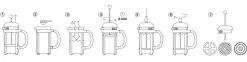 Bodum Cafetière - Caffettiera - French Press met Kunststof Deksel 8 Kops - 1 liter