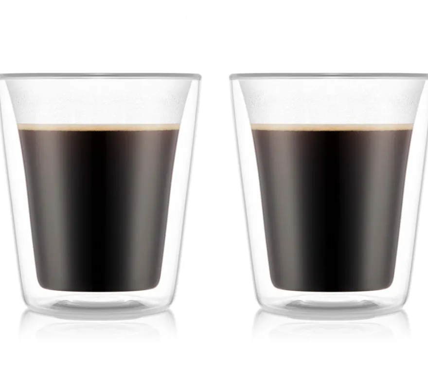 Bodum Dubbelwandige koffie- / theeglazen Canteen - gepatenteerd ventiel - 200 ml - 2 stuks