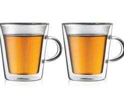 Bodum Dubbelwandige koffie- / theeglazen met oor Canteen - gepatenteerd ventiel - 200 ml - 2 stuks