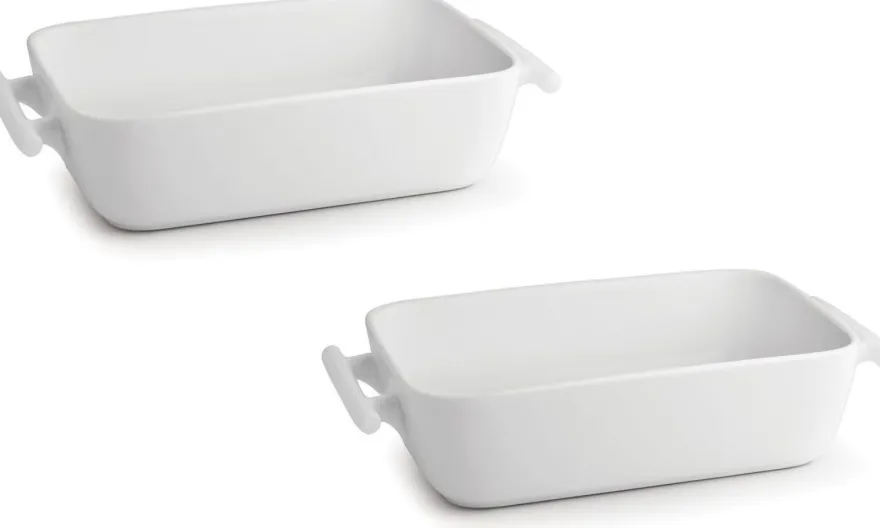 BonBistro Ovenschaal Yong Squito - Wit - 20 x 14 x 6 cm / 1.1 Liter - 2 stuks