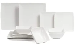 BonBistro Serviesset Yong Squito - Wit 12-delig / 4 personen - 4 dinerborden, 4 ontbijtborden en 4 kommen
